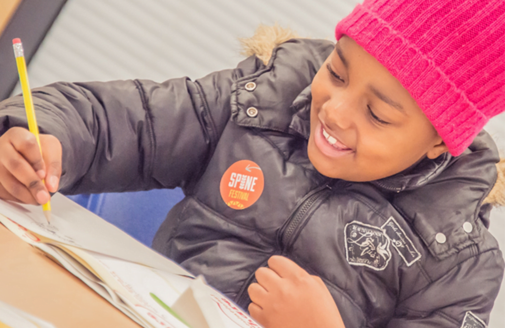 Apples and Snakes: SPINE Festival Telling Tales, Downham Library. Photo: Suzi Corker